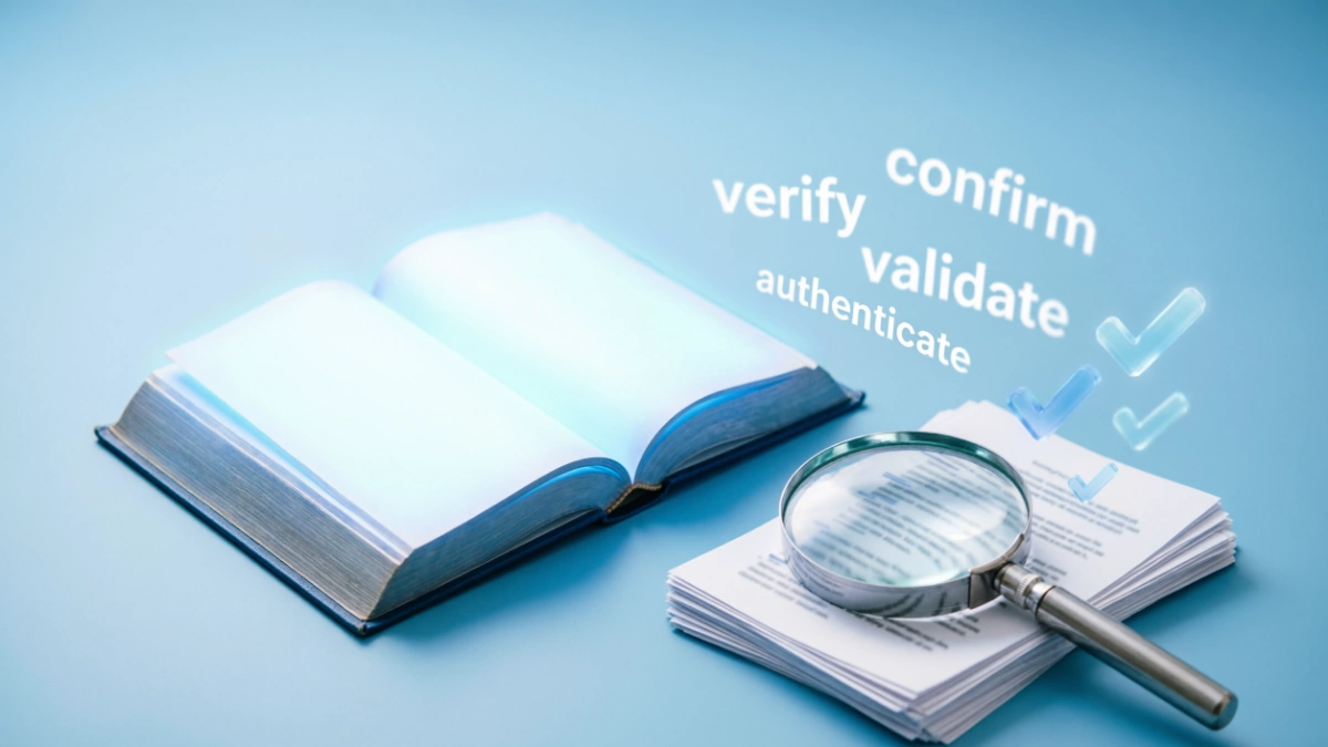 Synonyms of Verify